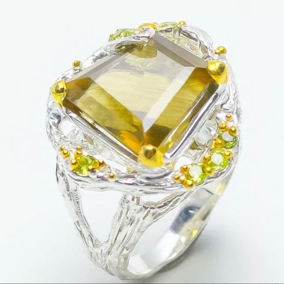 925 St Silver Jewelry - 925 STERLING SILVER & LEMON QUARTZ GEMSTONE RING